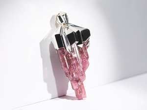 Grand collier en cristal de tourmaline de rubellite pendentif en argent cadeau d'anniversaire de mariage personne spéciale style LOTR bijoux anciens - Product Image 3