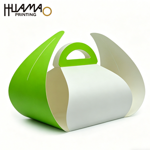 Huamao Food Grade Paper <b>Cake</b> <b>Box</b> with Handle for Tiramisu Black Forest Mousse Cupcake Dessert <b>Gift</b> Packaging - Product Image 1