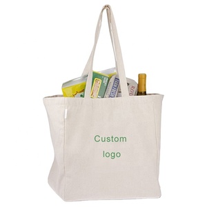 100% Cotton Eco-friendly Heavy Duty <b>Canvas</b> <b>Tote</b> Bag Custom Printed Logo Personalized Letter Pattern Medium Size Shopping - Product Image 1