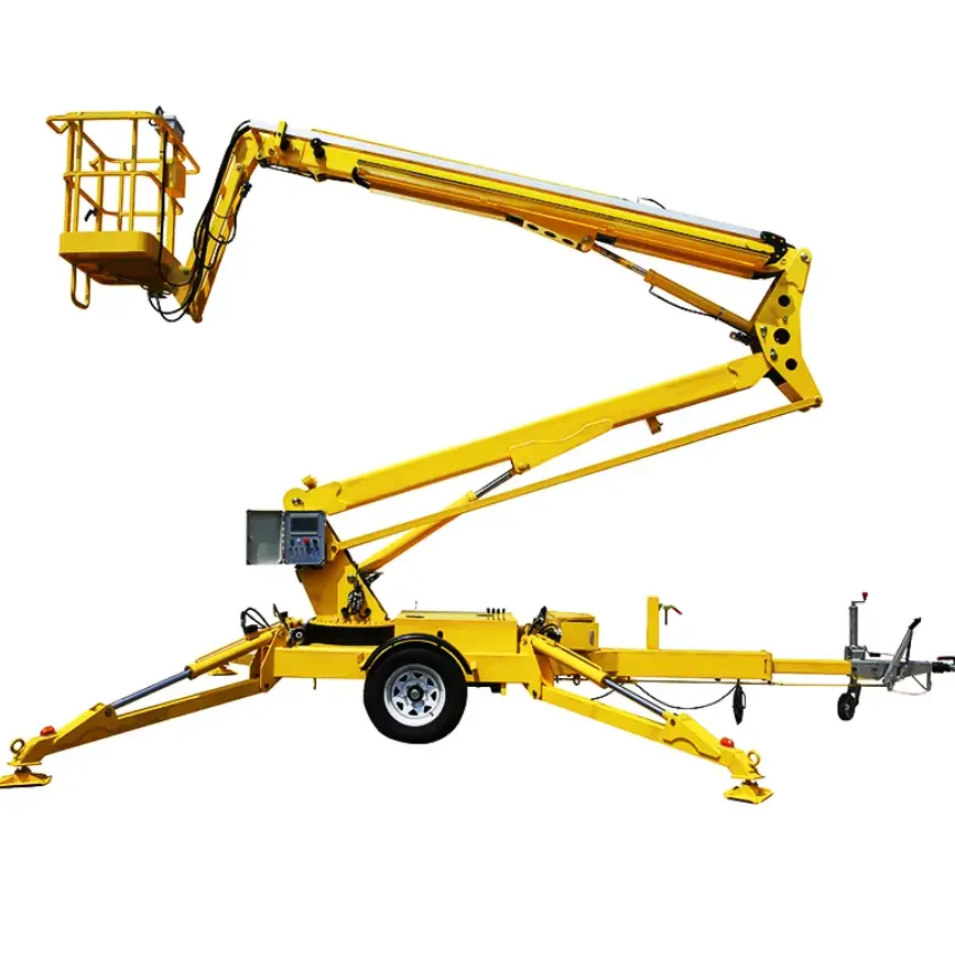 2024 Hydraulic factory directly mobile platform elevator diesel motor manlift for cherry picker 16m Cheap price