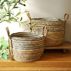Handwoven Natural Seagrass Storage <b>Basket</b> with Handles Eco Friendly Organizer <b>Basket</b> for Home - Product Image 1