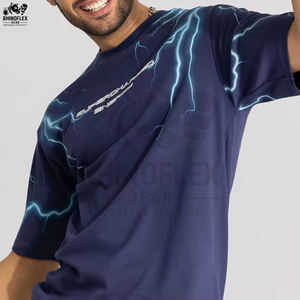 T-shirts pour hommes de haute qualité avec impression sérigraphique, style formel, en tissu épais, avec bordure contrastante, en gros, à vendre - Product Image 6