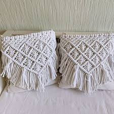 Boho Home Decoration Cotton Luxury Beige Gold <b>Yellow</b> Macrame <b>Pillow</b> <b>case</b> Embroidered Bohemian Luxury - Product Image 6