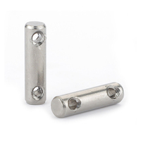 Stainless Steel 304 Double Hole Threaded Barrel Nut Cross Dowel Pin Cylindrical Joint Connector Bolt Furniture Hardware Fastener
