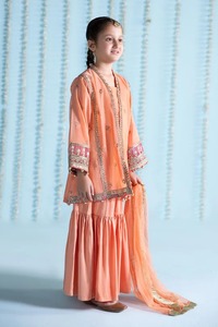 Lehenga Choli bordado para niñas paquistaníes con borlas elegantes y estilo neto para fiestas de cumpleaños y celebraciones de Eid - Product Image 5