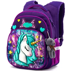 Children's Breathable Wear-Resistant And Load-Reducing Backpack Bag School Cute Printing Cartoon School Bag For Kids