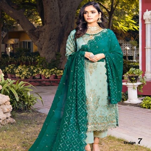 MI Création de luxe en mousseline de soie femmes vêtements de fête formels Original marque pakistanaise Salwar Kameez Volume Nigar Style - Product Image 4