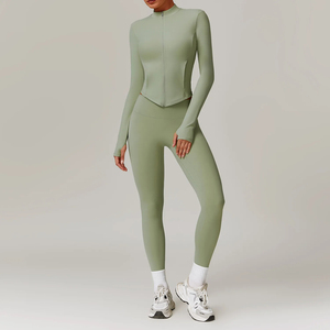 Logotipo personalizado Color sólido Moda Activewear Ropa Sexy Yoga Deporte Top Gimnasio Ropa Entrenamiento Mujeres Yoga gimnasio fitness conjuntos 2026 - Product Image 2