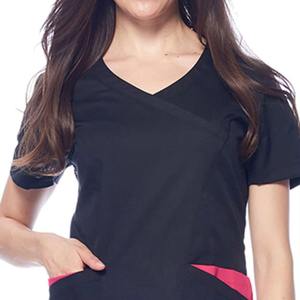 Haute qualité Logo personnalisé infirmière uniforme à la mode médical gommage haut pantalon 15 couleurs unies extensible col montant fait tricoté - Product Image 3