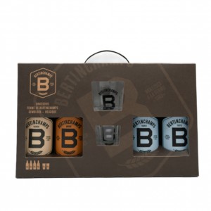 Caja de regalo 4x 50cl Cerveza Bertinchamps con 2 vasos Regalos corporativos Logotipo personalizado Conjunto de marketing promocional - Product Image 2