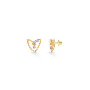 Boucles d'oreilles clous en or rose 14 carats avec saphir taille princesse et diamants pour femme, bijoux de fiançailles tendance - Product Image 4