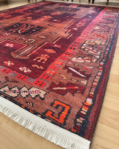 Antique Hand Knotted Wool Area Rugs high 9x12 Multi-Color Praying Home Carpet Set Living Room Carpet Abstract Red Handmade - Product Image 3