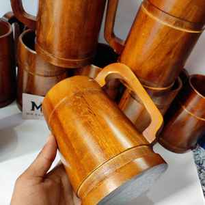 Mug en bois fait à la main pour la maison, le bureau, l'hôtel, mug à bière en bois, mug à thé, de la meilleure qualité, grossiste - Product Image 3