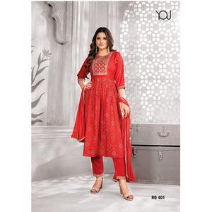 Nouveau motif de broderie de créateur à la mode rayonne Nayra coupe Kurti pantalon Dupatta indien pakistanais vêtements pour femmes prix de gros - Product Image 1