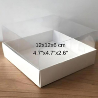 Lebensmittelechte Transparente PET-Deckel Quadratische Pappschachtel mit Individuellem Logo-Aufdruck für Desserts, Hochzeiten, Partys und Backwaren-Verpackungen