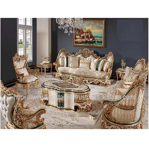 Juego de sofá de 5 piezas de madera de teca maciza de estilo clásico, sala de estar italiana, juego de sofá de 8 plazas lujoso hecho a medida, fabricante de exportaciones DST - Product Image 2