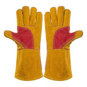 Gants en cuir de vachette robuste de meilleure performance résistant à l'abrasion et à la chaleur pour le soudage des travaux de sécurité dans la construction du barbecue - Product Image 1