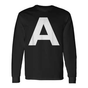 T-shirt à manches longues avec lettre A en majuscule, valeur promotionnelle - Product Image 1