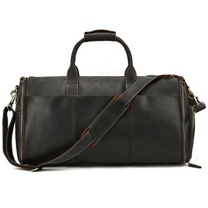 Wholesale Custom Vintage Leather Duffel Bag Convertible Luxury Underseat Foldable Travel Tote Bags - Product Image 1