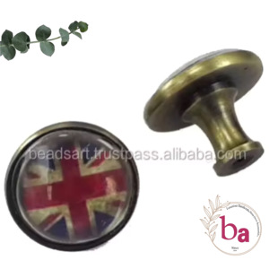 Shabby Chic métal cristal verre couverture boutons et tirer poignée pour armoires de cuisine commodes chambres Villas hôtels - Product Image 1