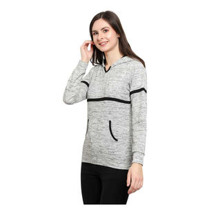 เสื้อวอร์มแฟชั่นสำหรับผู้หญิง,เสื้อวอร์มพิมพ์ลายโลโก้สีเทาสำหรับผู้ใหญ่ - Product Image 3