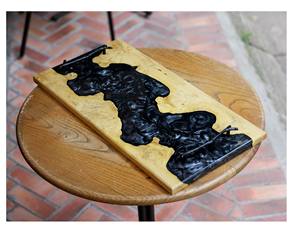 Bandeja de resina epoxi de madera, bandeja de queso de resina epoxi, regalo de boda personalizado, regalos hechos a mano, regalo de inauguración de la casa - Product Image 4