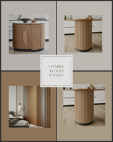 Panneaux à tambour Panneaux flexibles en bois massif pour décoration intérieure moderne d'armoires de cuisine et de meubles de décoration ou de revêtement mural