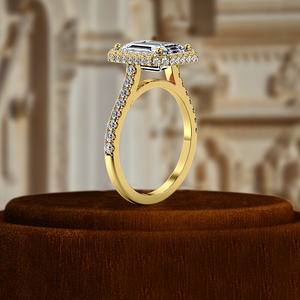 Anillo de compromiso con diamante cultivado en laboratorio de 1 quilate, anillo de boda con corte esmeralda y pavé, certificado IGI, oro blanco de 14k, el mejor regalo para ella en su día especial. - Product Image 5