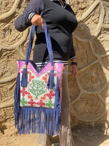 กระเป๋าหนังนิ่มแฟชั่นสไตล์โบฮีเมียน,กระเป๋าถือทรงพู่กระเป๋ามีระบายสำหรับผู้หญิงกระเป๋าสะพายไหล่ - Product Image 4