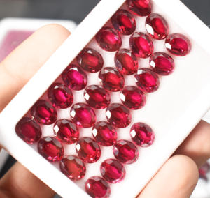 Piedra preciosa suelta facetada de pera rubí de laboratorio para la fabricación de joyas Rubí rojo Corindón Rubí de laboratorio - Product Image 4