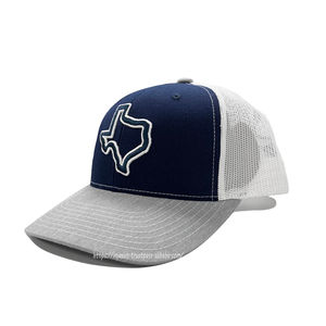 Navy Custom Logo Trucker Sombreros Denim Canvas Casual 3D Bordado Vietnam Ropa - Product Image 2