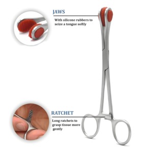 Fórceps de agarre de lengua joven de acero inoxidable de alta calidad, instrumento de sujeción de lengua Dental para Manual de cirugía oral maxilofacial - Product Image 4