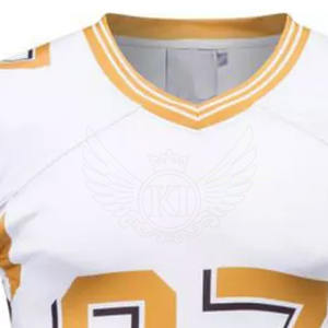 Nouvelle arrivée de vêtements de sport nom personnalisé imprimé 100% polyester tissu meilleur prix maillot de football américain - Product Image 3