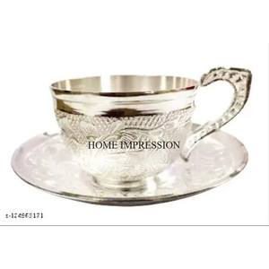 Attrayant Look Designer Vintage Hôtel et Restaurants Fournitures pour thé et expresso du fabricant indien Tasses à thé et soucoupes en laiton - Product Image 4