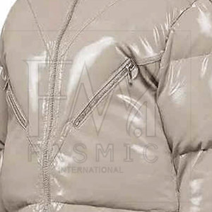 High Quality 100% Polyester Cropped <b>Down</b> Jackets for Winter Shiny Thick Warm Customizable Fabric Knitted Style - Product Image 6