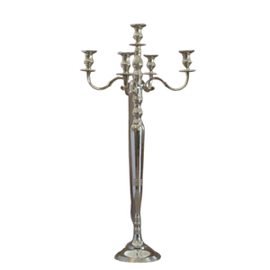 Attractive Elegant Metal Candelabra Rose Gold Silver Plated New Design Candelabra Decorative Handmade <b>Candlestick</b> Pillar Holder - Product Image 5