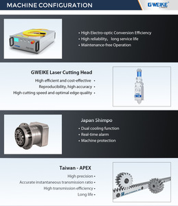 Machines de découpe laser à fibre Gweike, économiques, 3000*1500, pour métaux, acier inoxydable, feuille, Cypcut - Product Image 6