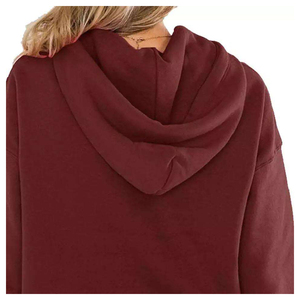 Sudadera con Capucha Casual para Mujer, 100% Algodón, Invierno, con Bolsillo Canguro Frontal, Logotipo Personalizado, OEM/ODM, Venta al Por Mayor - Product Image 4