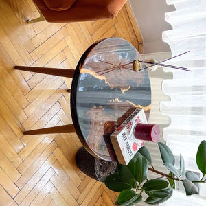 Mesas de comedor de madera con borde vivo de lujo, mesas de Río de resina epoxi, mesas de epoxi de madera maciza hechas a medida para el hogar, tapas de FWE - Product Image 1