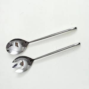 Ensemble de service à salade en acier inoxydable poli miroir à gros nœuds fait à la main Vaisselle Ensemble de service alimentaire décoratif - Product Image 4