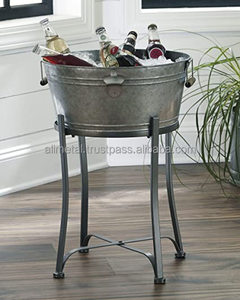 Galvanized Champagne Bucket with Stand or Wine Cooler for indoor outdoor parties Customizable - Product Image 3