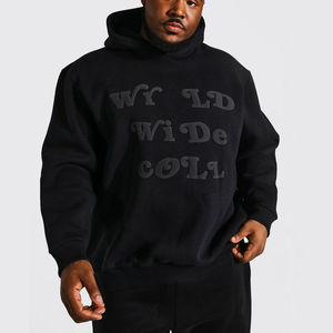 Jersey de hombre de algodón de peso pesado con logotipo personalizado al por mayor, ropa de calle de gran tamaño en blanco, ropa informal con estampado abullonado, Sudadera corta con capucha para hombre - Product Image 1