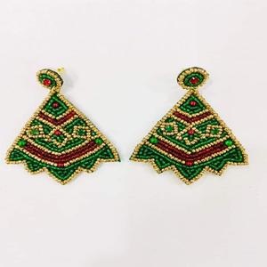 Boucles d'oreilles pendantes en strass et perles de verre personnalisables, très vendues, avec métal sans nickel pour collection festive - Vente en gros - Product Image 6