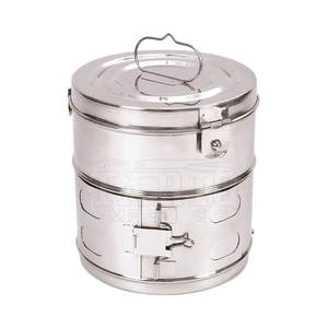 Tambours de stérilisation et de pansement manuels réutilisables en acier inoxydable chirurgical Hospital Holloware, certifiés CE, durée de conservation de 2 ans - Product Image 4