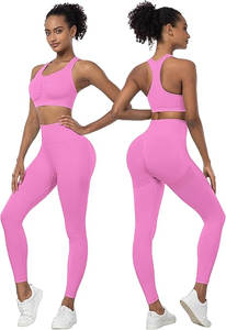 Custom Plus Size Breathable Rhinestone Scrunch Sports Bra Leggings Sets Women's Workout Gym Wear - Product Image 2