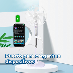 Ventilador con Panel Solar, Luz LED y Entrada USB - Product Image 3
