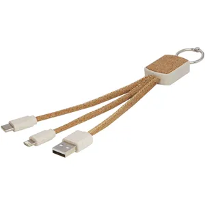 Câble de charge 3-en-1 Bates Cork Sustainable Gadgets : gestion efficace des câbles et accessoires - Product Image 1