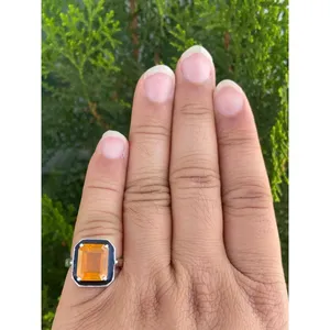 925 Silver Natural Fire <b>Opal</b> <b>Ring</b> Emerald Cut Diamond Dainty Cute Fine Jewelry Gemstone Yellow <b>Gold</b> Setting for Everyday Wear - Product Image 4