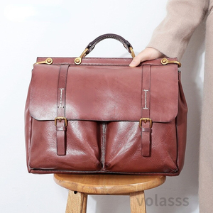 Luxe 14.1 "sacs pour ordinateur portable pour MacBook HP Dell ordinateur nouvelles femmes porte-documents sac pour hommes haute qualité haut niveau sac à main en cuir de vache - Product Image 2