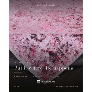 Netline Home Grand Floral Muted Pink Abstract <b>Washable</b> <b>Rug</b> - Product Image 5